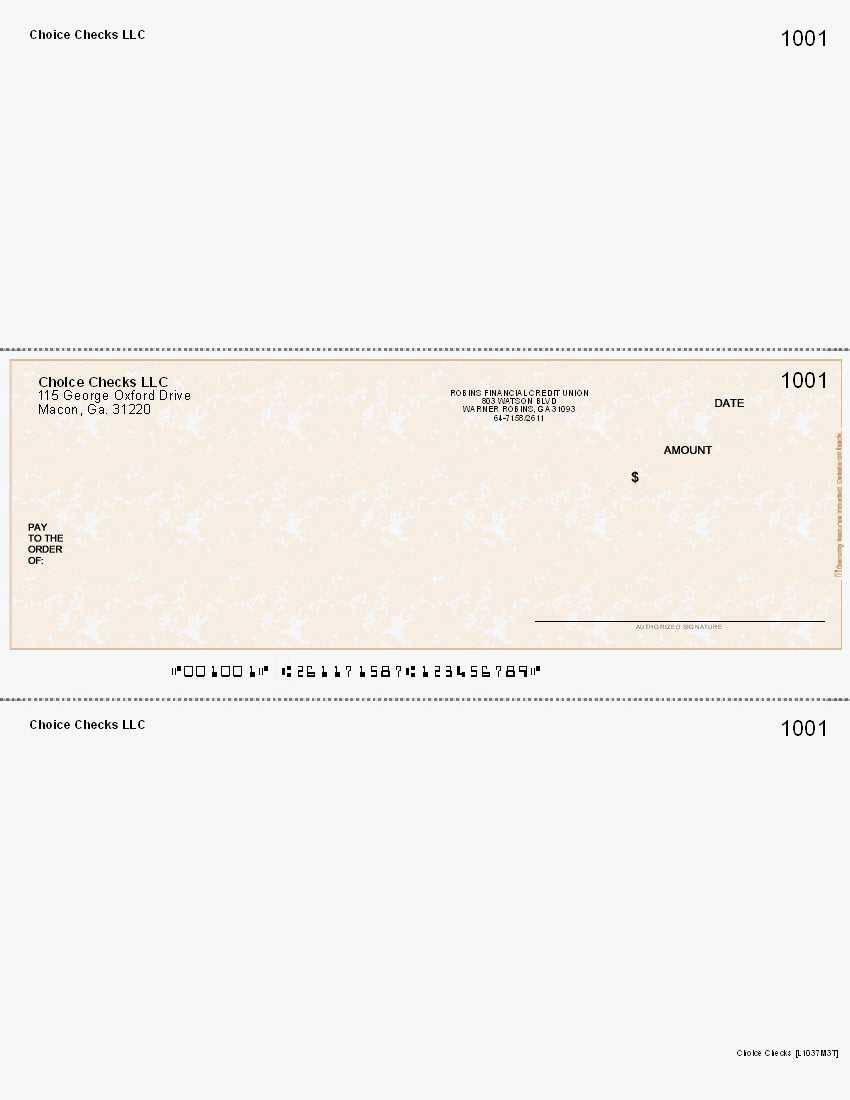 Marble Imprinted Business Check In Middle - Good Security - Marble Tan