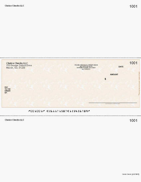 Marble Imprinted Business Check In Middle - Good Security - Marble Tan
