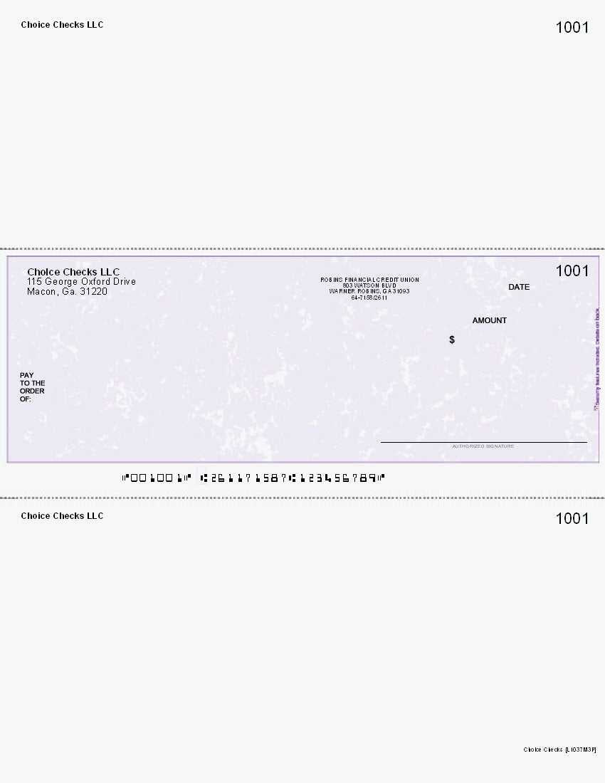Marble Imprinted Business Check In Middle - Good Security - Marble Purple