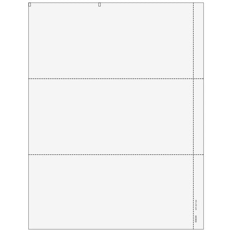 3up Blank W-2 Form with 1/2" Side Perforation (with Employee Instructions)