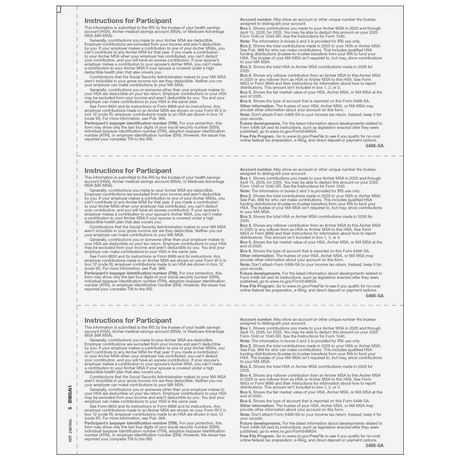 Form 5498-SA HSA, Archer MSA, or Medicare Advantage MSA Information Copy B Participant