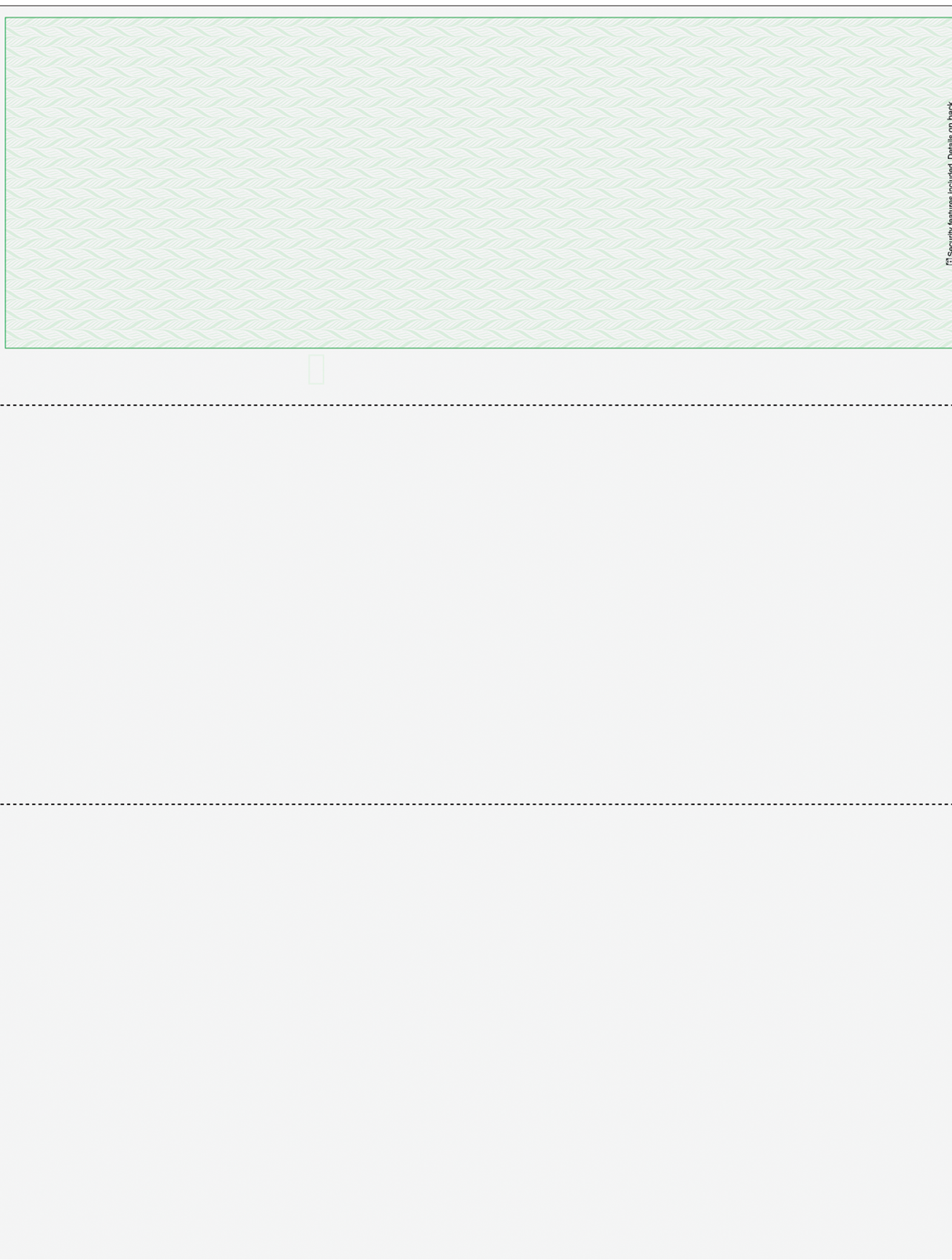 Herringbone Blank Business Checks on Top - Herringbone Green