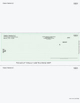 Herringbone Imprinted Business Checks In Middle -Herringbone Green