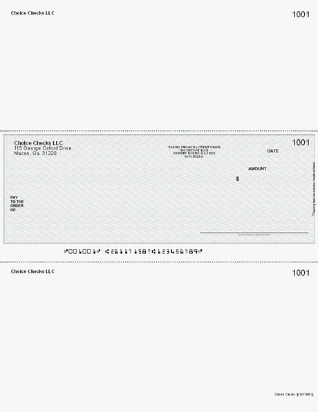 Herringbone Imprinted Business Checks In Middle -Herringbone Grey