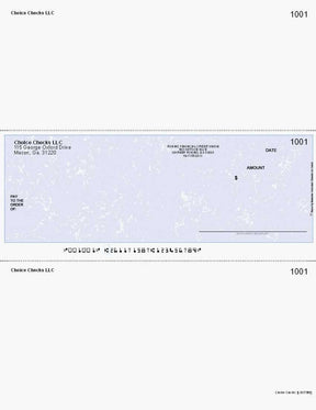 Marble Imprinted Business Check In Middle - Better Security - Marble Blue