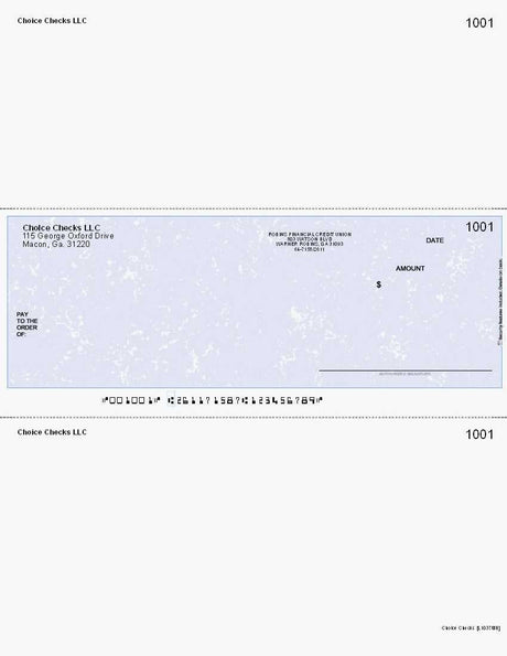 Marble Imprinted Business Check In Middle - Better Security - Marble Blue