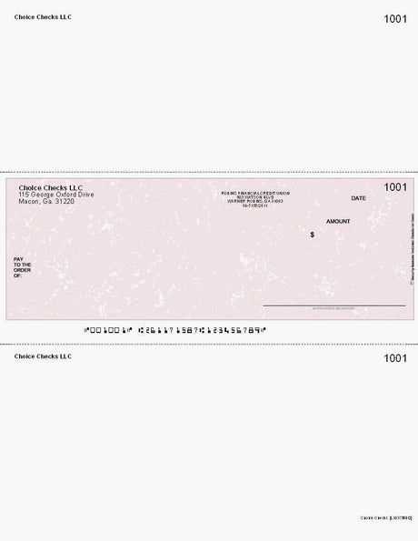 Marble Imprinted Business Check In Middle - Better Security - Marble Burgundy