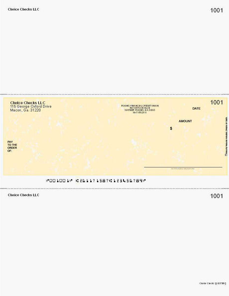 Marble Imprinted Business Check In Middle - Better Security - Marble Yellow