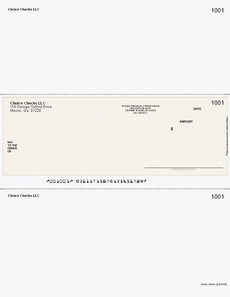 Herringbone Imprinted Business Checks In Middle -Herringbone Tan