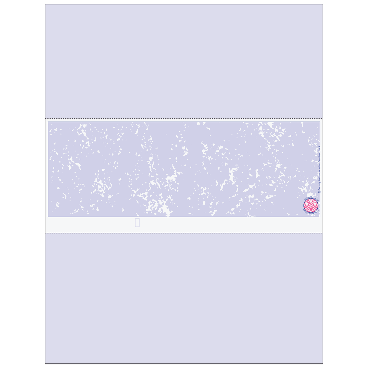 Marble Blank Business Checks in Middle - Better Security Marble Blue with colored stub