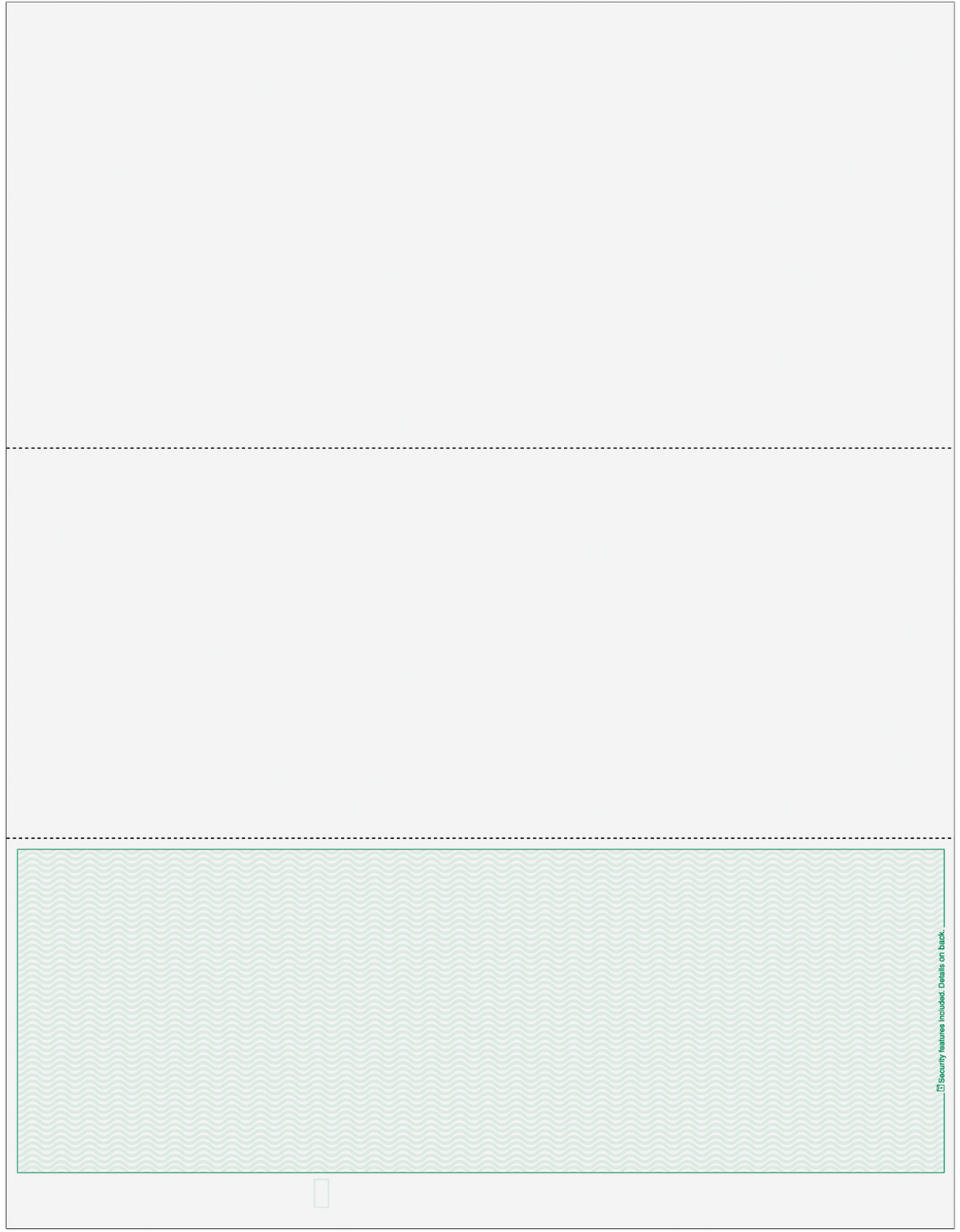 Wave Blank Business Checks on Bottom - Wave Green