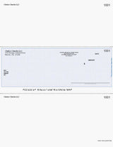 Wave Imprinted Business Checks in Middle - Good Security - Wave Blue