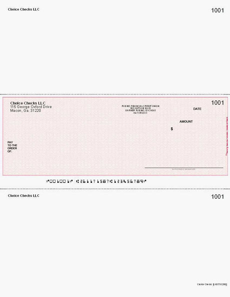 Wave Imprinted Business Checks in Middle - Good Security - Wave Burgundy