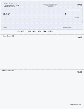 Wave Imprinted Business Checks on Top - Good Security - Wave Blue