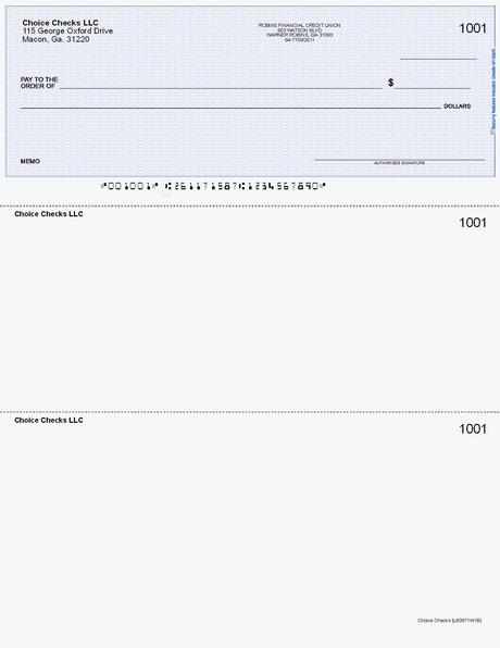 Wave Imprinted Business Checks on Top - Good Security - Wave Blue