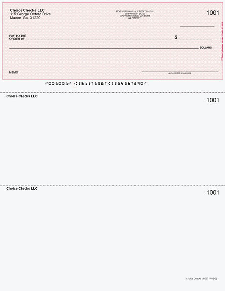 Wave Imprinted Business Checks on Top - Good Security - Wave Burgundy
