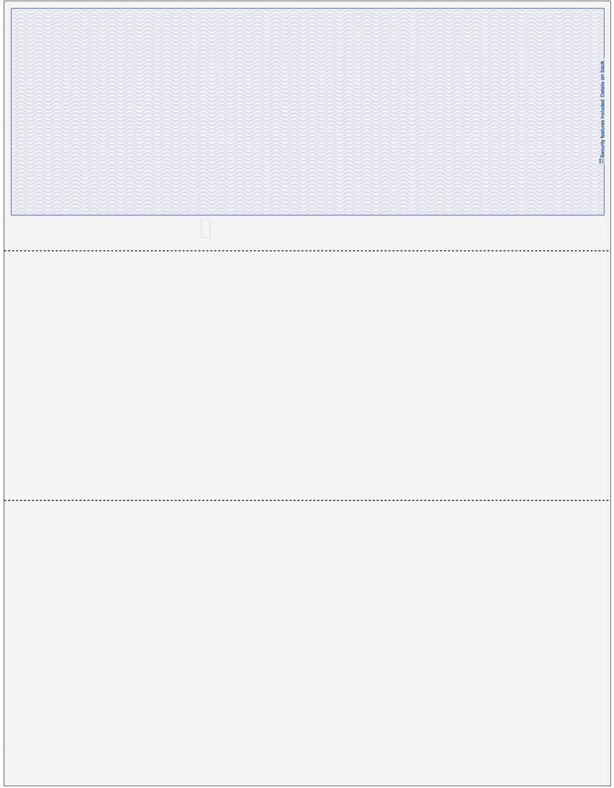 Wave Blank Business Checks on Top - Wave Blue