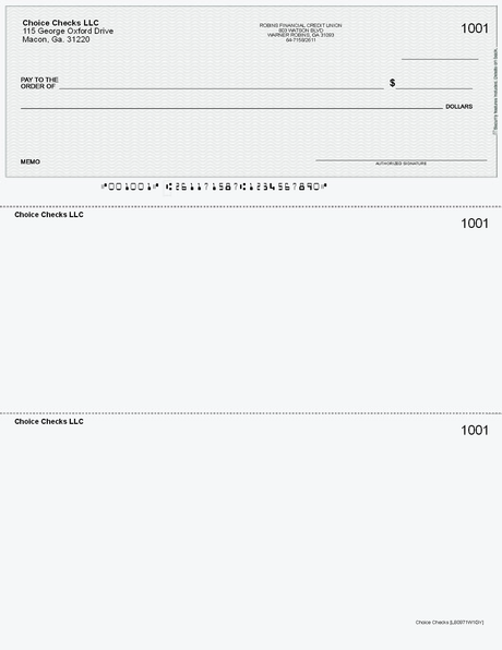 Wave Imprinted Business Checks on Top - Good Security - Wave Gray