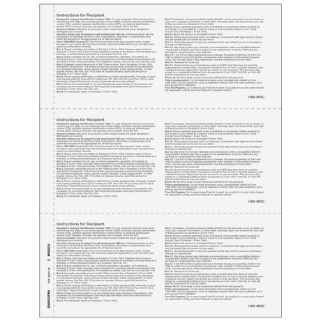 3up Blank 1099-MISC Form (with Instructions)