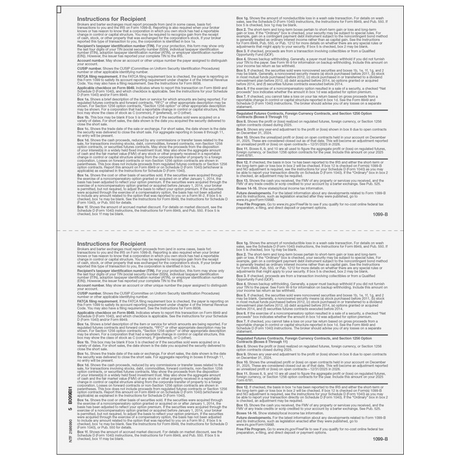 Form 1099-B Proceeds From Broker and Barter Exchange Transactions - Copy B Recipient