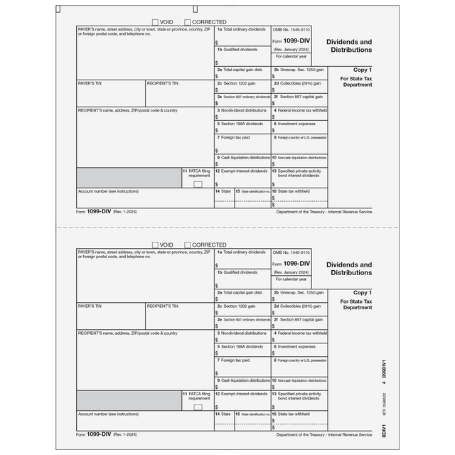 1099-DIV Dividends and Distributions - Payer State Copy 1