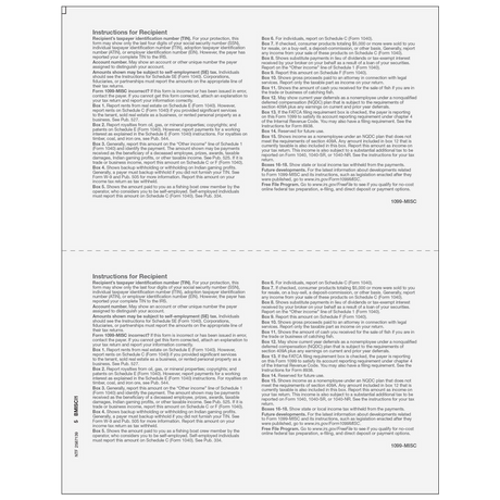 1099-MISC Miscellaneous Information - Recipient Copy B