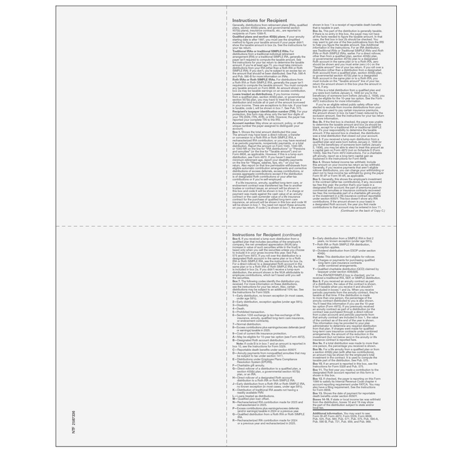 1099-R 4up Quadrant Recipient Copies: B/2/C/2