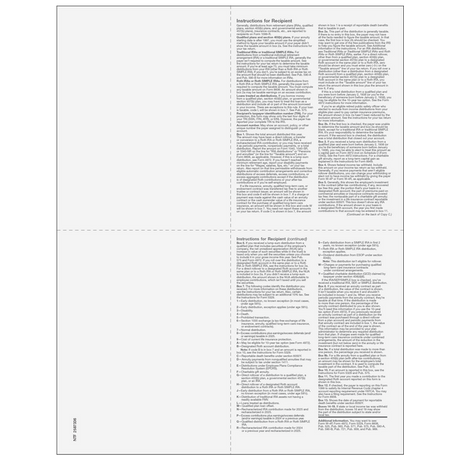 1099-R 4up Quadrant Recipient Copies: B/2/C/2