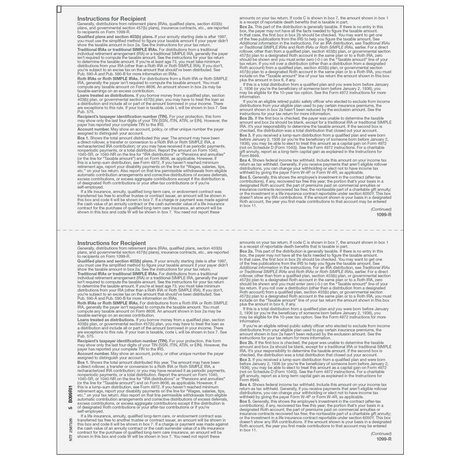 Form 1099-R Distributions From Pensions, etc.- Copy B Recipient