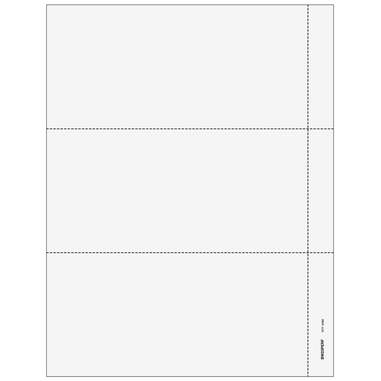 3up Blank W-2 Form with 3/4" Side Perforation (without Instructions)