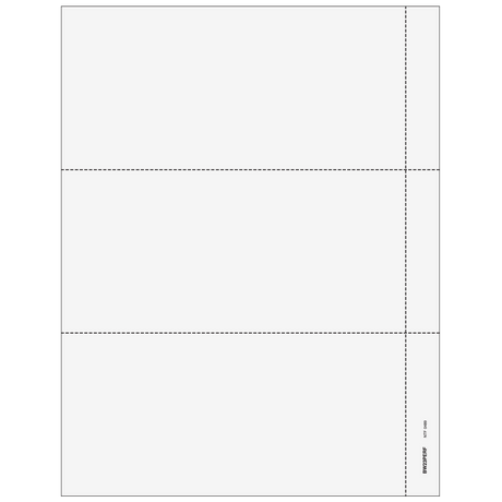 3up Blank W-2 Form with 3/4" Side Perforation (without Instructions)