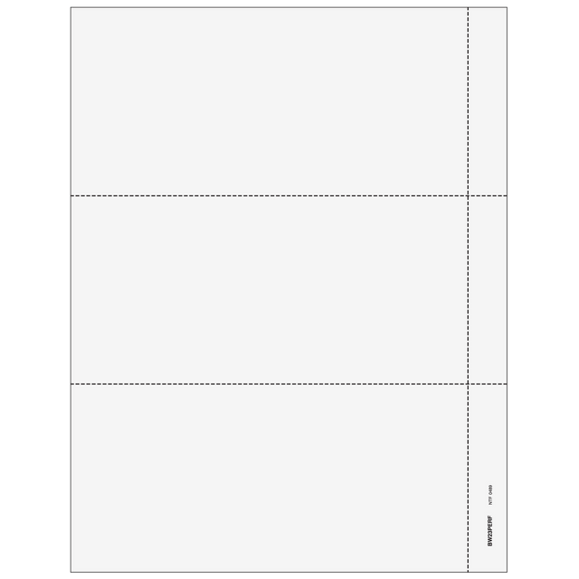 3up Blank W-2 Form with 3/4" Side Perforation (without Instructions)