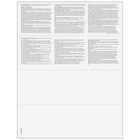 W-2 Employee Copies B/C/2/2 - 4up Horizontal