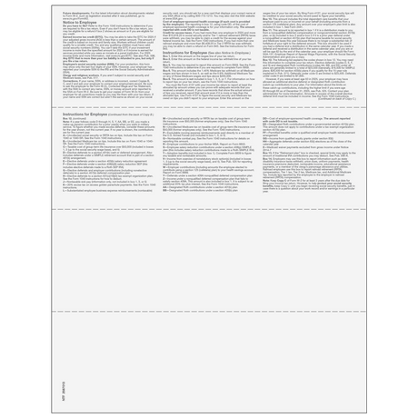 W-2 Employee Copies B/C/2/2 - 4up Horizontal