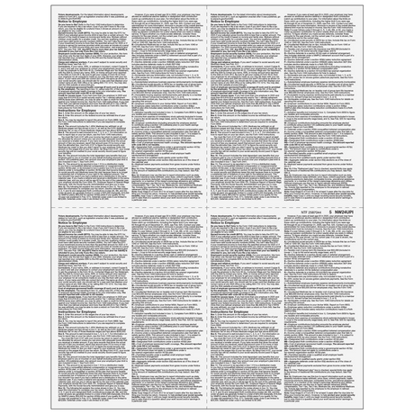 Form W-2 4up Quadrant Condensed Copies: B/2/C/2