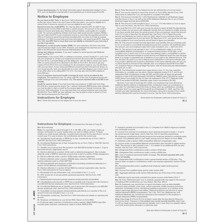 Form W-2 Employee Federal and Record Copies B/C