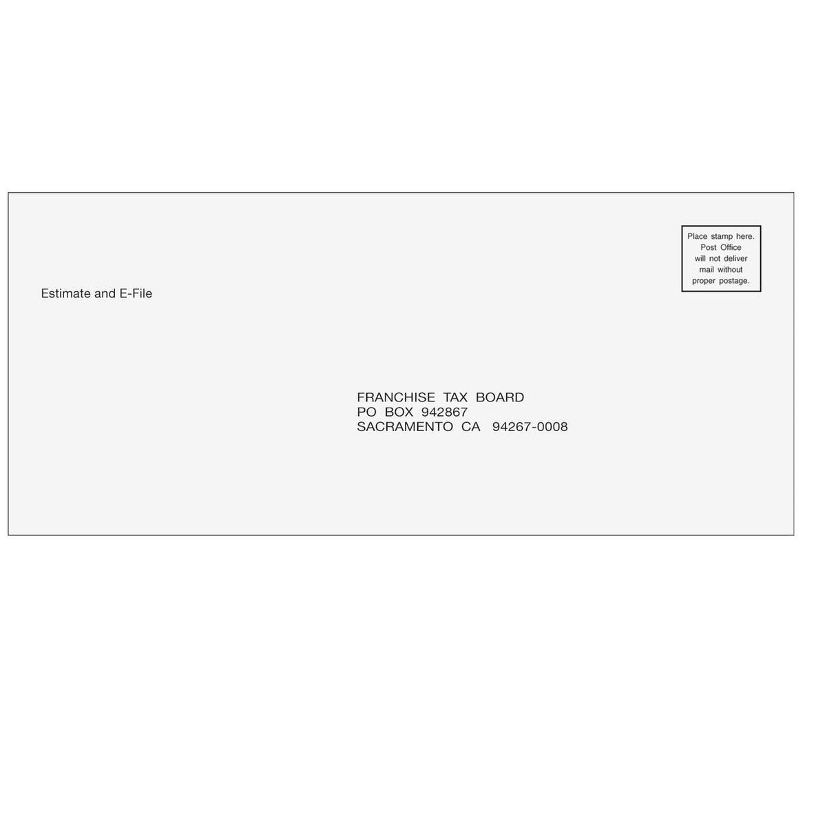 California Estimate & E-File Envelope