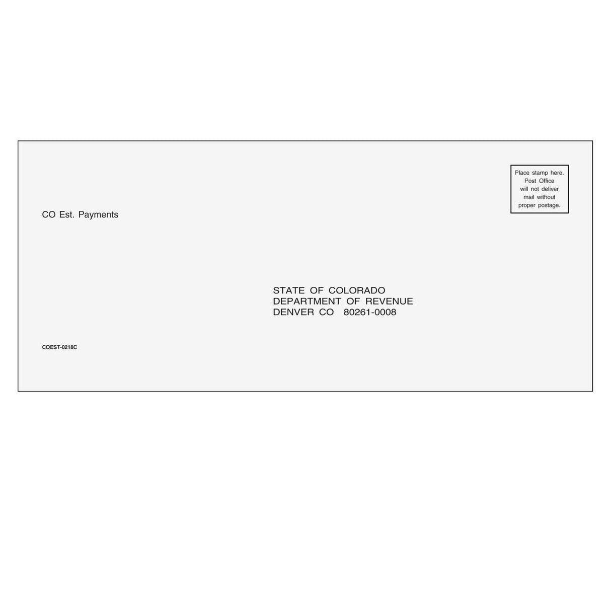 Colorado Estimate & E-file Envelope