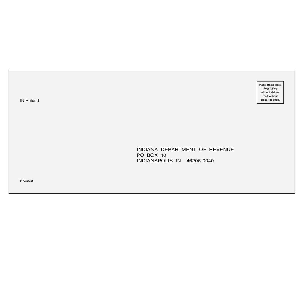 Indiana Refund Envelope