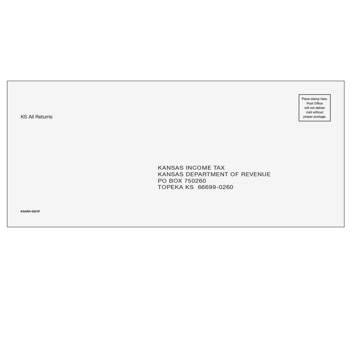 Kansas All Returns & E-file Envelope