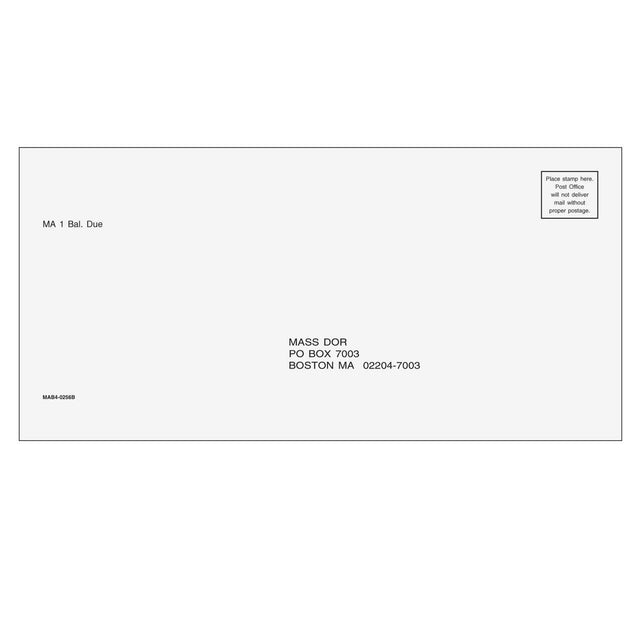 Massachusetts Balance Due Envelope