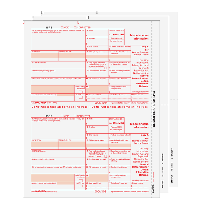 1099 Miscellaneous Information 3-part Set (Preprinted)