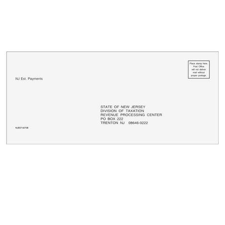 New Jersey Estimate Envelope