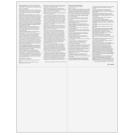 W2 4up Quadrant Employee Copies C/B/2/2